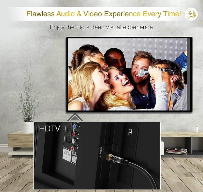 BlueRigger RG6 Digital Coaxial Audio Video Cable (40FT, Male F Type Connector, Triple Shielded) – Coax Cable for HDTV, CATV, DVB-T2/C/S, Modem, Radio, Satellite Receivers - Image 5